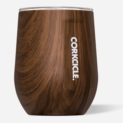 Corkcicle | 12oz Stemless | Walnut Wood