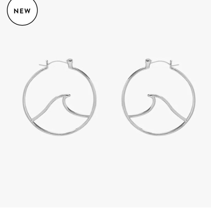 Pura Vida | Large Wave Hoop | Earrings | Silver