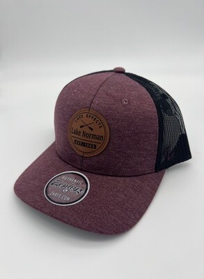 Lake Effects Hats | Leather Patch With Lake Norman Paddles | Maroon