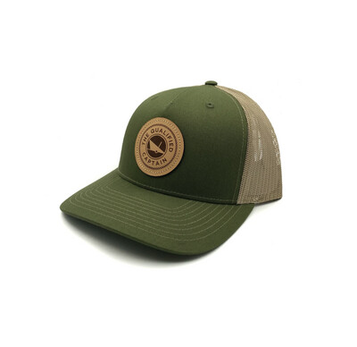 Qualified Captain Shirts & Hats | TQC Leather Patch | Army Green & Tan