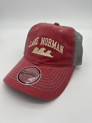 Lake Norman Hats | Embroidered Waves | Hibiscus