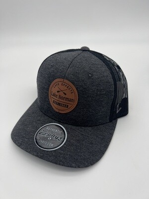 Lake Effects Hats | Leather Patch With Lake Norman Paddles | Charcoal