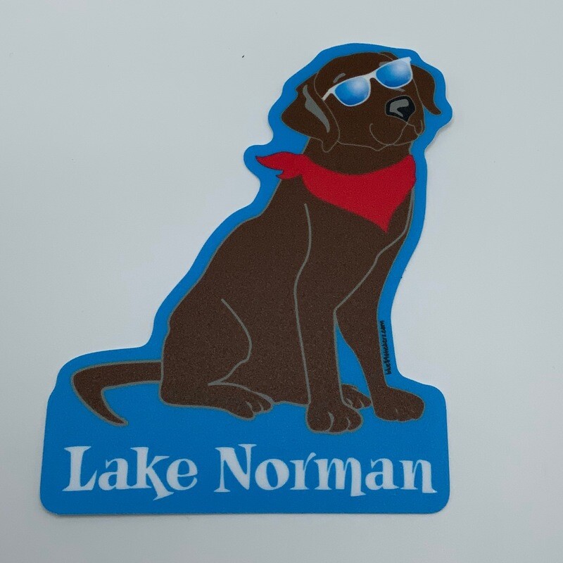 Lake Norman Stickers | Black Lab with Bandana &amp; Shades