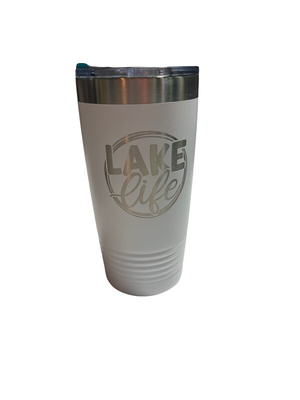 Lake Norman Tumblers | Stainless Steel 20 oz Tumbler | Lake Life | White