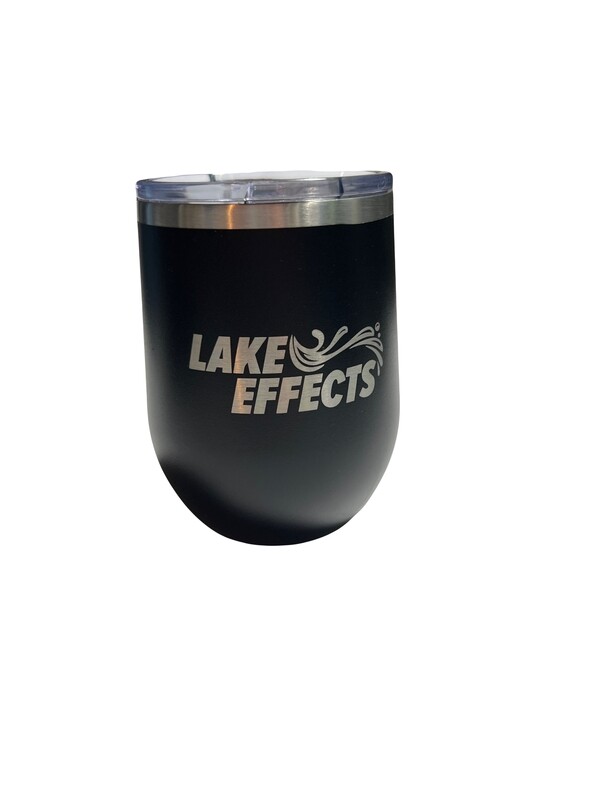 Lake Norman Tumblers | 12oz Stainless Steel Wine Tumbler | Lake Effects | Black