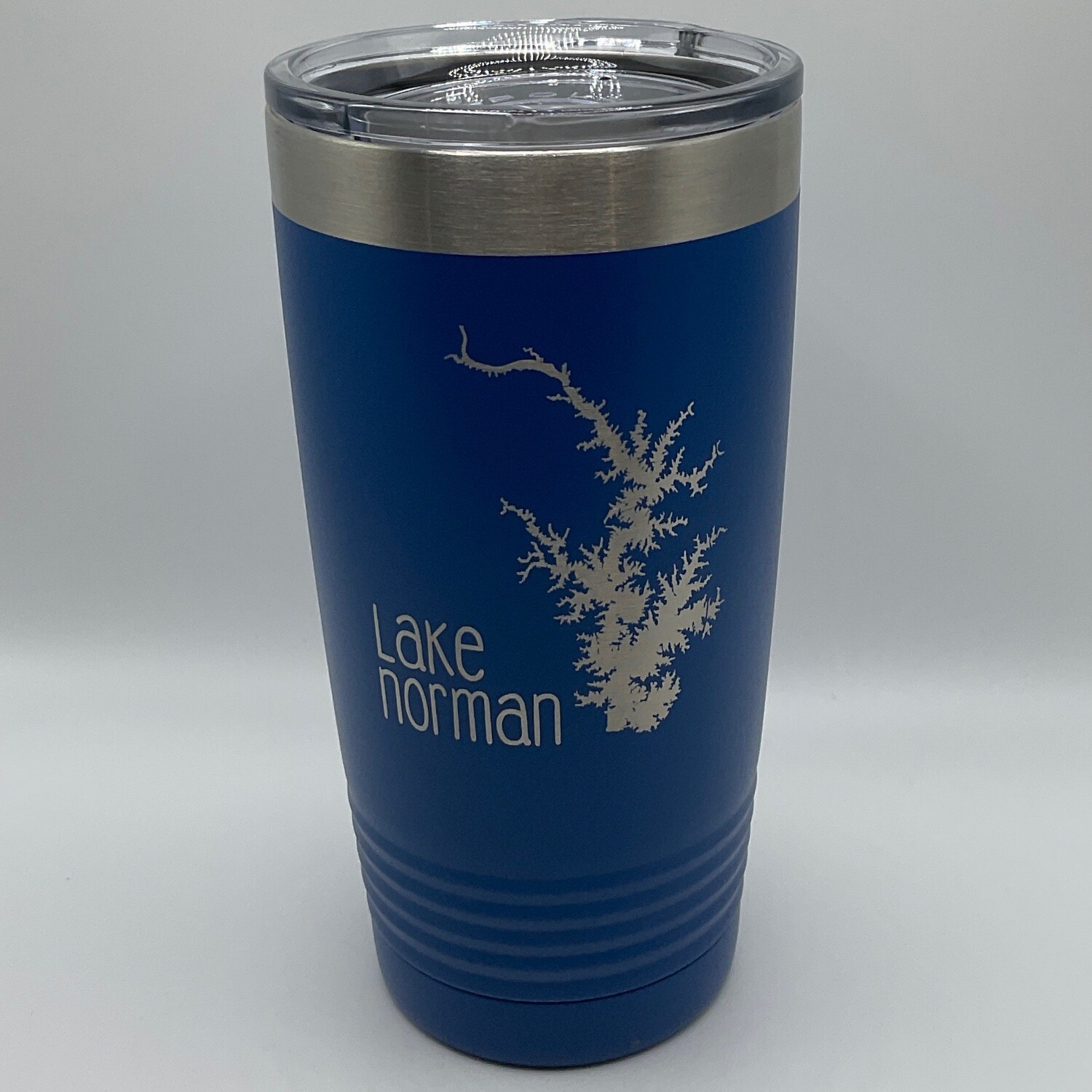 Lake Norman Tumblers | Stainless Steel 20 oz Tumbler | Lake Outline | Royal Blue