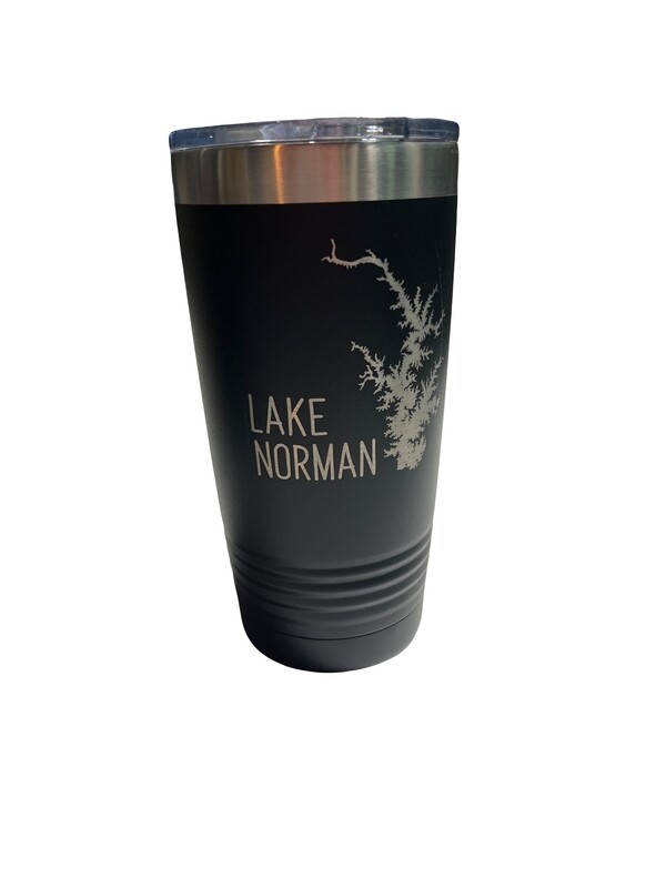 Lake Norman Tumblers | Stainless Steel 20 oz Tumbler | Lake Map | Black