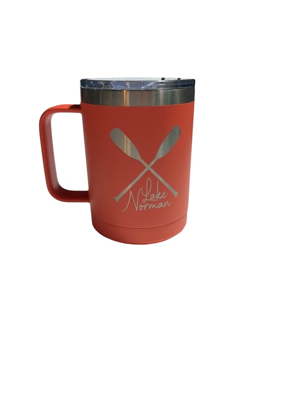 Lake Norman Tumblers | 15 oz Stainless Steel Mug | Paddles | Peach
