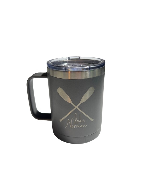 Lake Norman Tumblers | 15 oz Stainless Steel Mug | Paddles | Grey