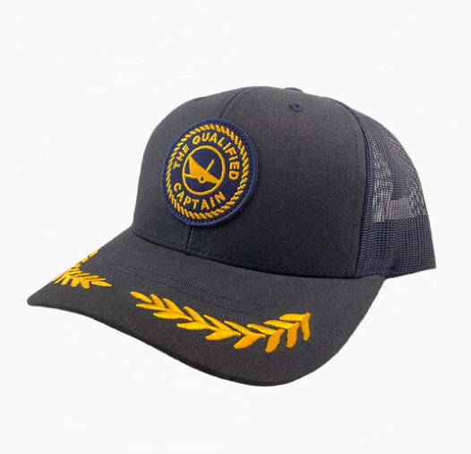 Qualified Captain Shirt &amp; Hats | Embroidered Patch Captain Hat | Navy