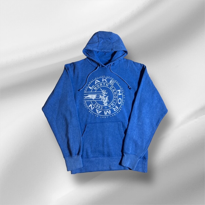 Lake Norman Shirts | Archivo Lake Norman NC Mineral Wash Hooded Sweatshirt - Royal Blue