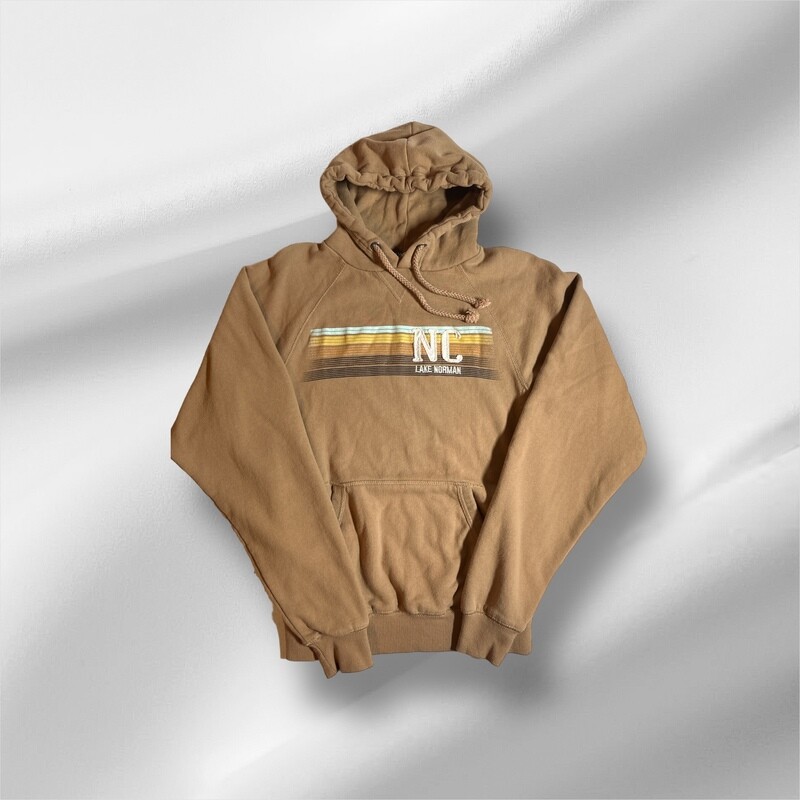 Lake Norman Shirts | Subshell Font NC Lake Norman Hooded Sweatshirt - Camel