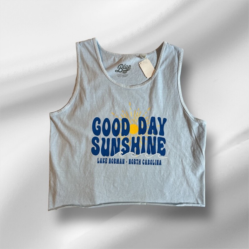 Lake Norman Shirts | Morgen Wave/Sun Cropped Tank - Powder Blue
