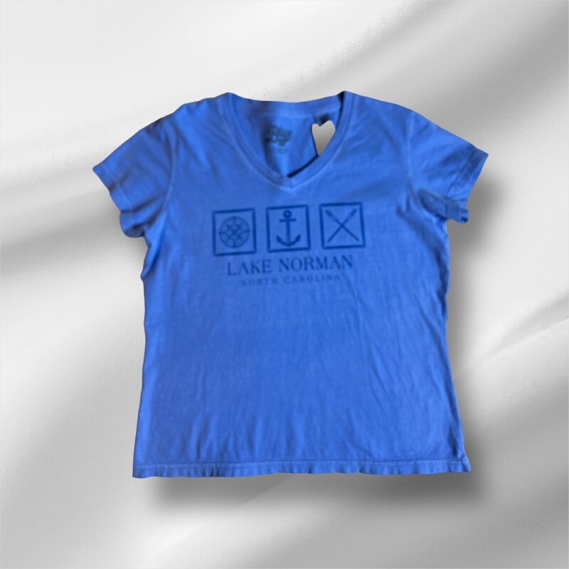 Lake Norman Shirts | Drifty Compass/Anchor/Oar V-Neck Tee - Periwinkle