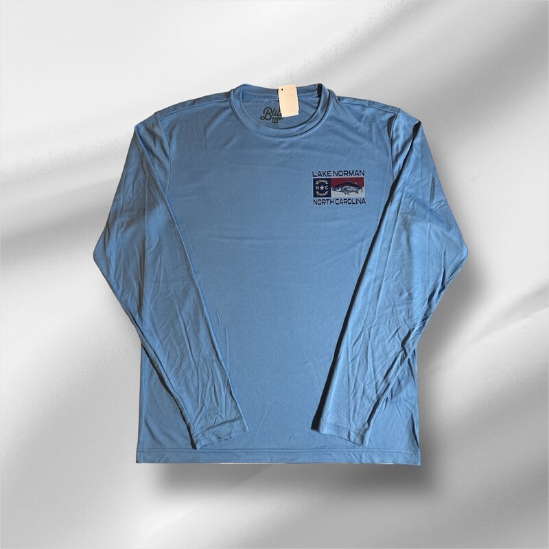 Lake Norman Shirts | Performance Long Sleeve Tee - Cornflower Blue