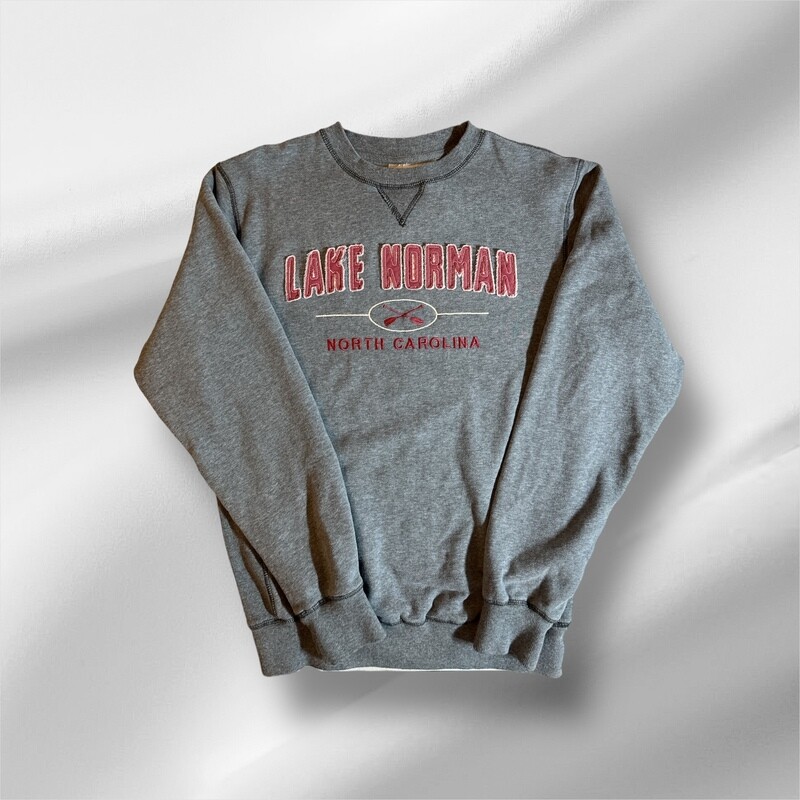 Lake Norman Shirts | Coleus Paddles Twill Mens Sanded Fleece Crewneck - Gun Metal