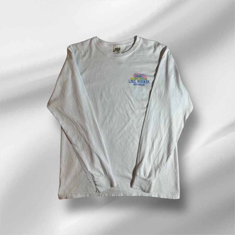 Lake Norman Shirts | Clouded Paddles Dyed Ringspun Long Sleeve Tee - White