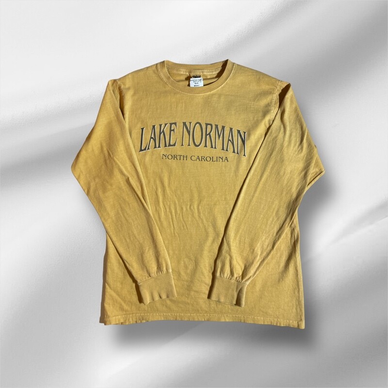 Lake Norman Shirts | Serpico Font Mustard Long Sleeve T-Shirt