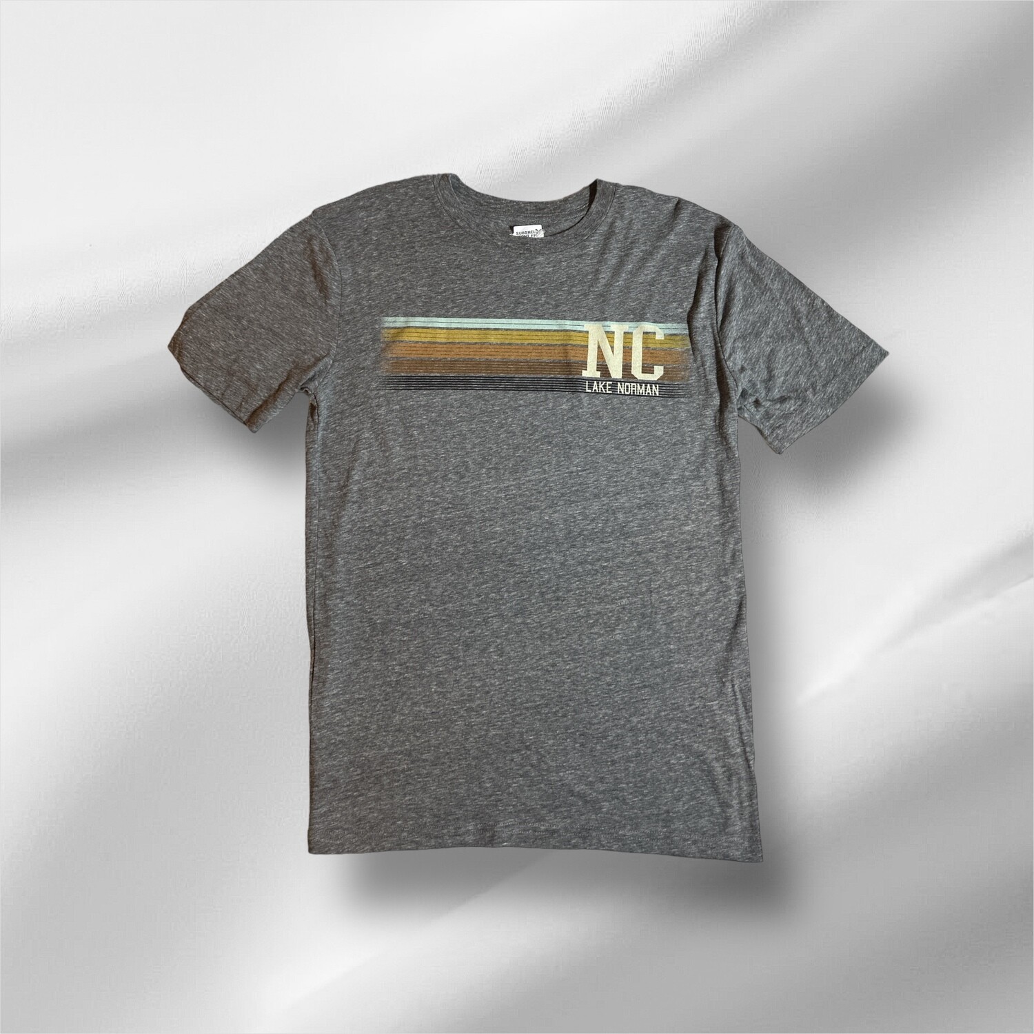 Lake Norman Shirts | Subshell Font Mens Tri-Blend T-Shirt - Heat/Heather Grey, name: S