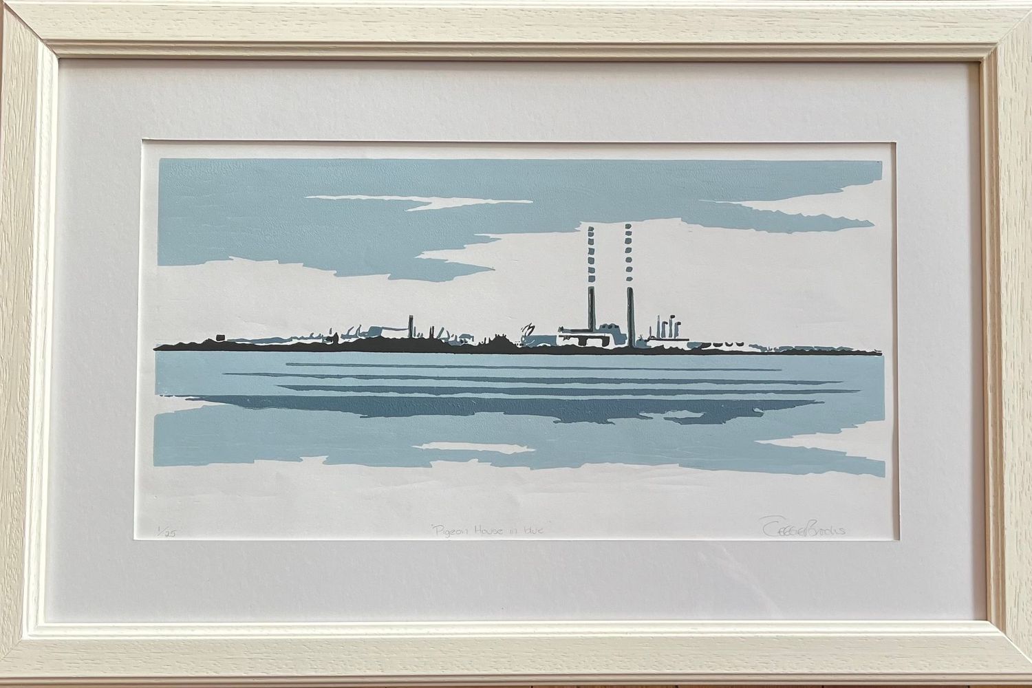 Pigeon House in blue (framed)
