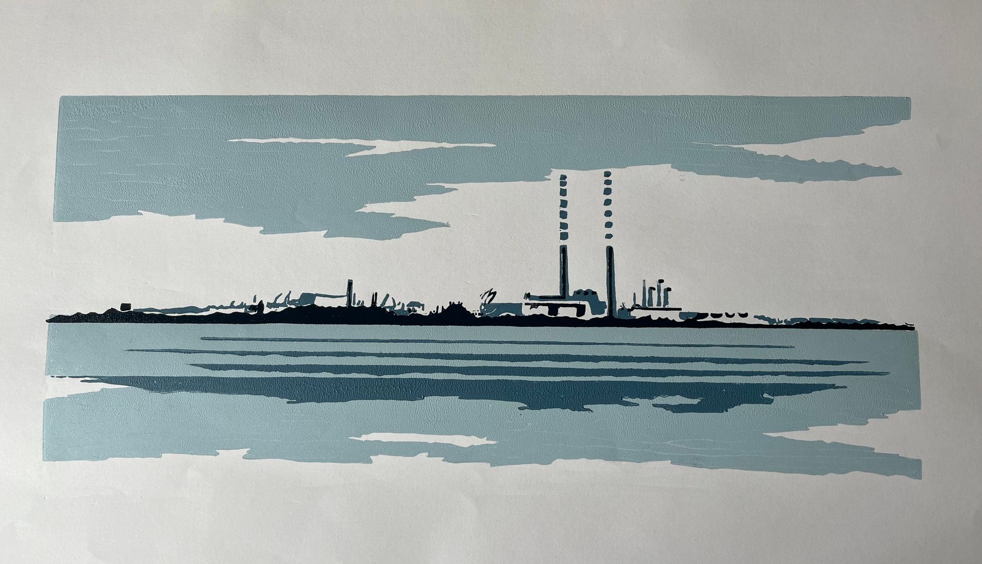 Pigeon House in blue (framed)