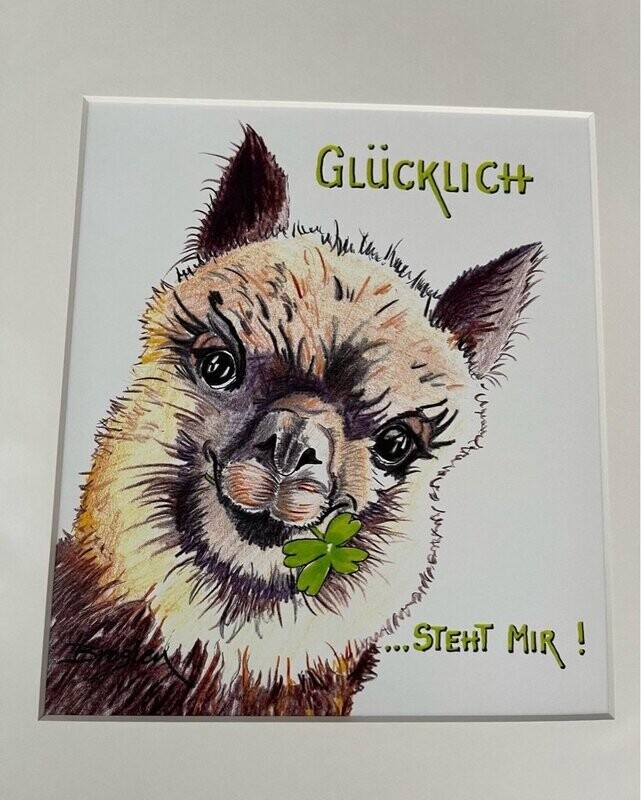 Passepartout- Bild Passepartout- Bild " Glücklich steht mir!"