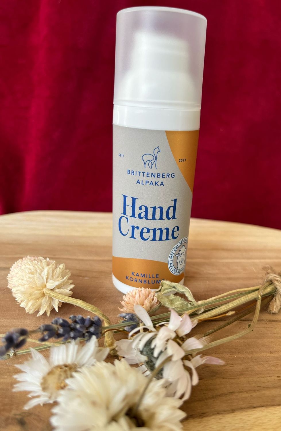 Alpaka Hand Creme, Kamille - Kornblume  Inhalt 50 ml