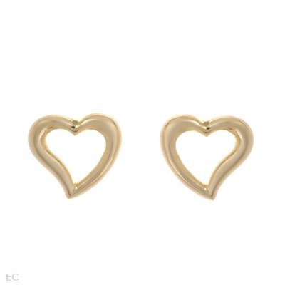 Aretes de Oro de 10k en forma de Corazón