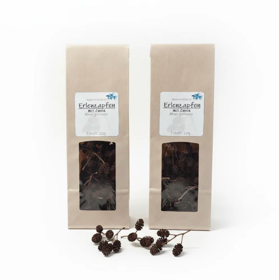 Erlenzapfen mit Zweig – Naturprodukt für Garnelen, Krebse, Schnecken und Welse (20 g) Erlenzapfen mit Zweig – Naturprodukt für Garnelen, Krebse, Schnecken und Welse (20 g)