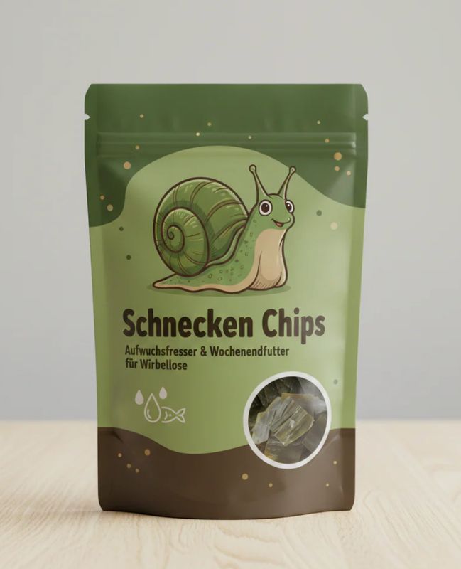 Schnecken Chips – Aufwuchsfresser & Wochenendfutter für Wirbellose 7 Blätter