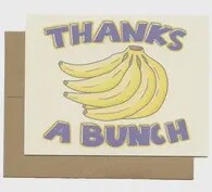 Thanks A Bunch Banana Greeting Card