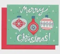 Merry Christmas Ornaments Greeting Card