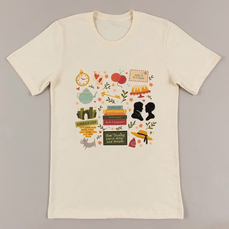 Book Club Tee - Natural, size XS