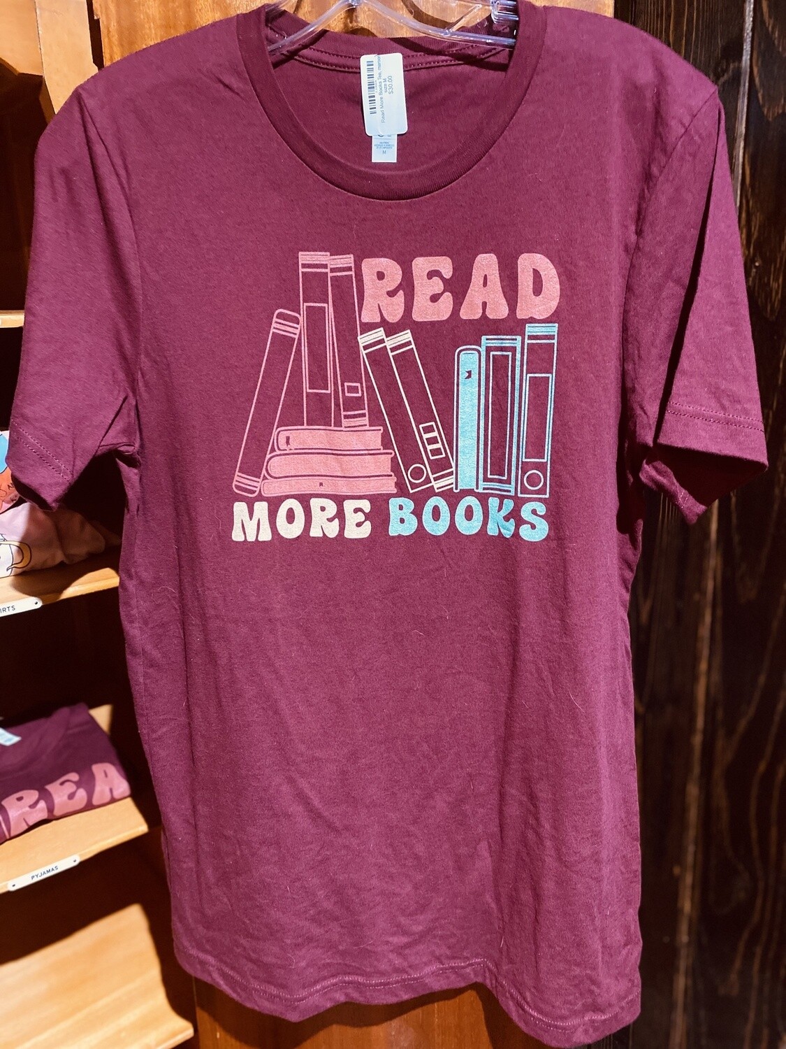 Read More Books Tee, maroon, size S