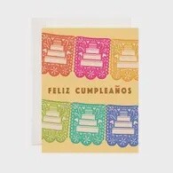 Papel Picado Birthday Greeting Card - Spanish Birthday Card