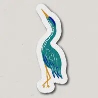 Teal Heron Sticker