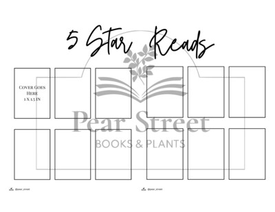 5 Star Reads Printable for Book Journal, minimalist design