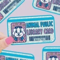 Dog Public Library Card Sticker