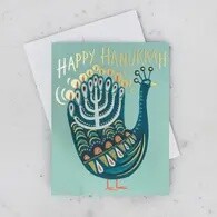 Hanukkah Peacock Card