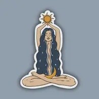 Sun &amp; Moon Witch Sticker (light skin color)