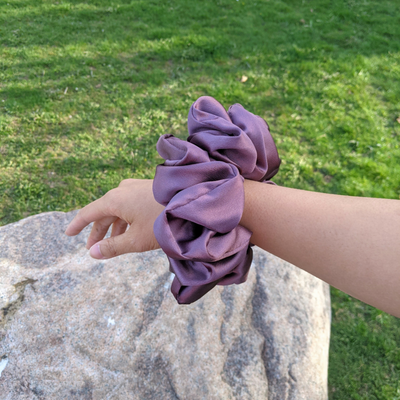 Eggplant - Satin Scrunchie, Size: Supersize