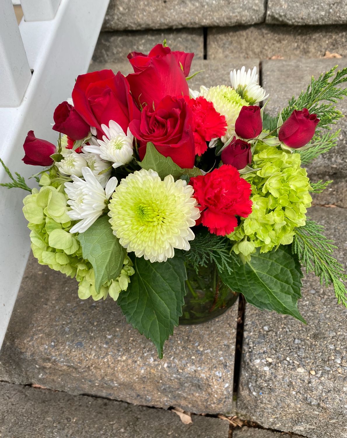 $95 Seasonal Fresh Flower Christmas Arrangement