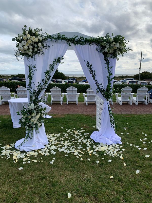 a wedding arbor for a wedding ceremony in cape may county nj