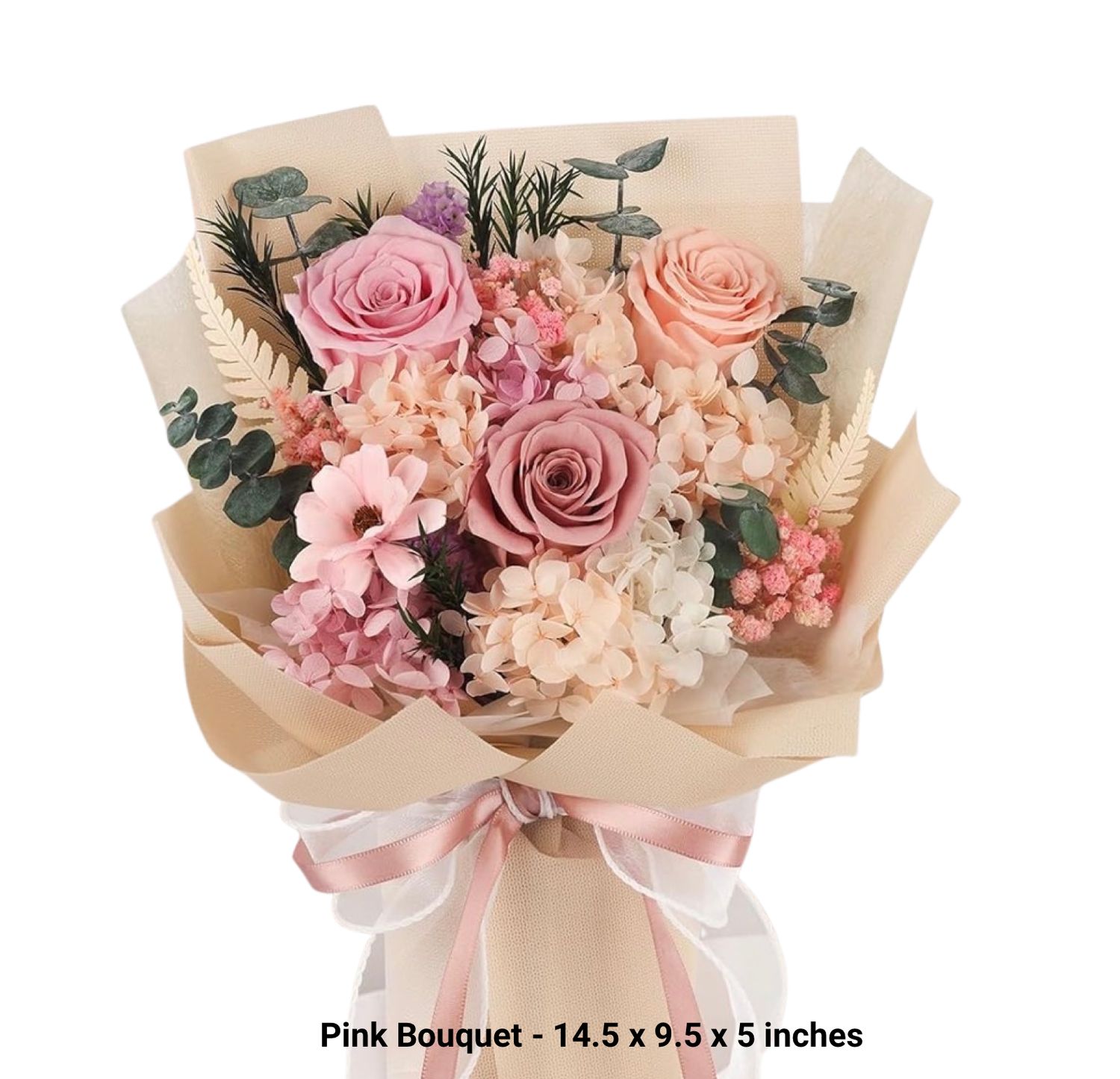 Preserved Flowers in a Vase Inside A Gift Box - Lasts 3 Years Or More