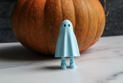 3D Printed Adorable Little Ghost Friend with Hiding Feet