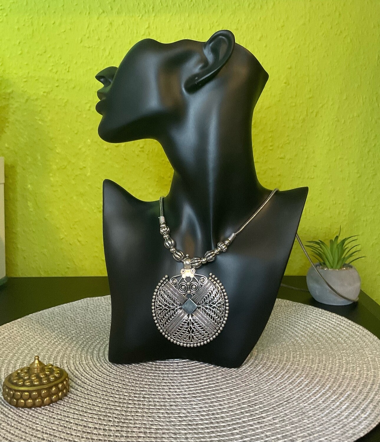 Oxidised Pendant with Chain
