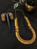 Antique finish long necklace with jumkha