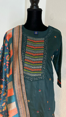 Salwar top, bottom and dupata Size M