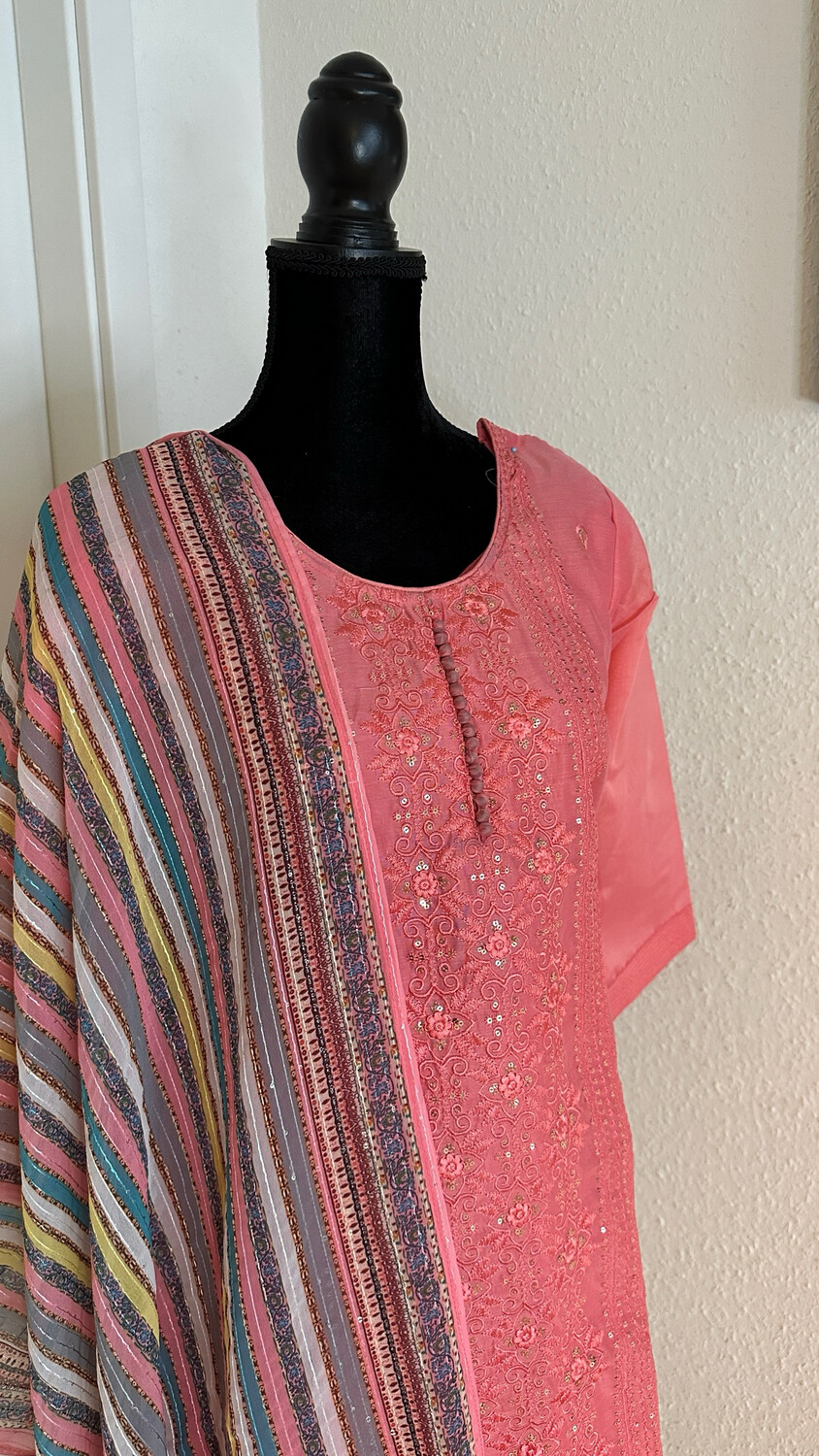 Salwar top, bottom and dupata Size M