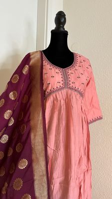 Salwar top, bottom and dupata Size L